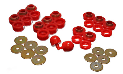 Energy Suspension 97-06 Jeep Wrangler YJ & TJ Red Body(cab) Mount Set