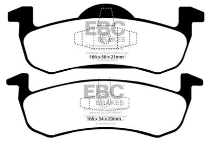 EBC 13+ Lincoln MKT 3.5 Twin Turbo (Performance Brakes) Redstuff Rear Brake Pads