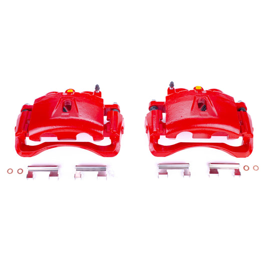 Power Stop 03-19 Chevrolet Express 3500 Front Red Calipers w/Brackets - Pair