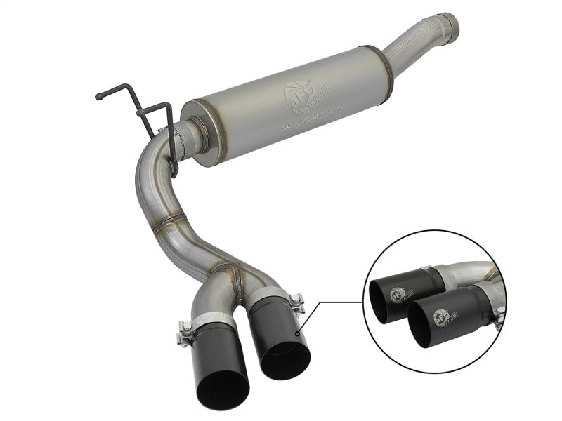 aFe Rebel Series 3-1/2in 409 SS Cat-Back Exhaust System w/Black Tip RAM 2500/3500 14-17 V8 6.4L