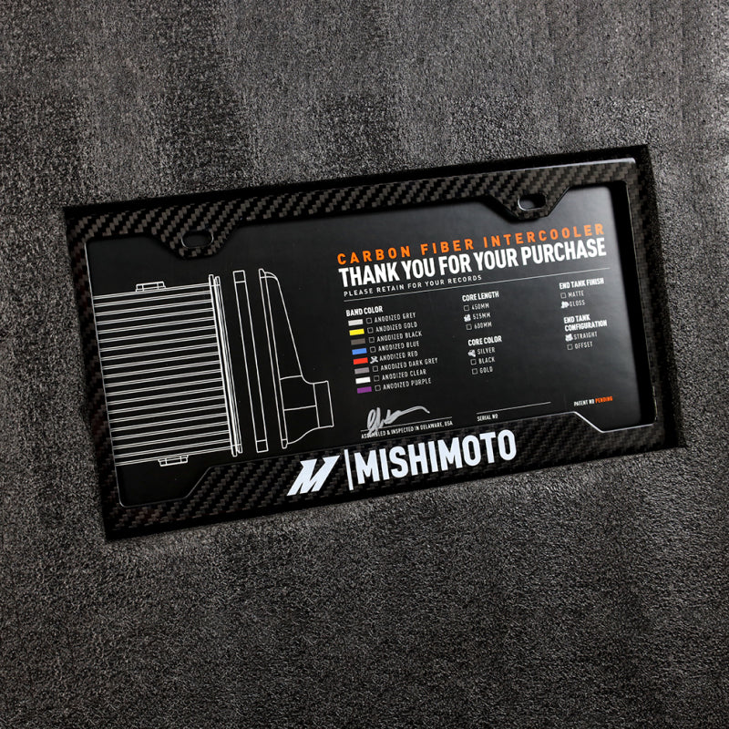 Mishimoto Universal Carbon Fiber Intercooler - Gloss Tanks - 600mm Silver Core - C-Flow - C V-Band