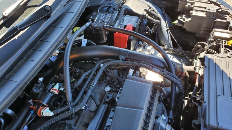 J&L 23-25 Ford Ecoboost 2.0 Oil Separator PCV Side - Black Anodized