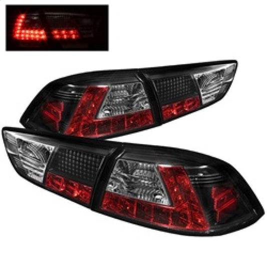 Spyder Mitsubishi Lancer/Evolution X 08-14 LED Tail Lights Blk ALT-YD-MITEVO1008-LED-BK