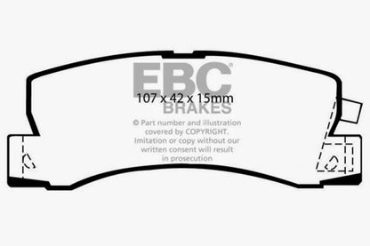 EBC 90-91 Lexus ES250 2.5 Greenstuff Rear Brake Pads