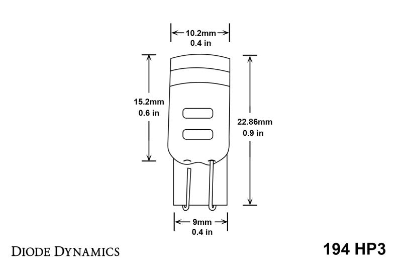 Diode Dynamics 194 LED Bulb HP3 LED - Cool - White Short (Pair)