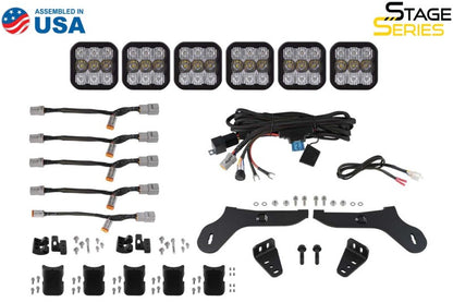 Diode Dynamics 17-20 Ford Raptor SS5 Grille CrossLink Lightbar Kit - Sport Yellow Combo