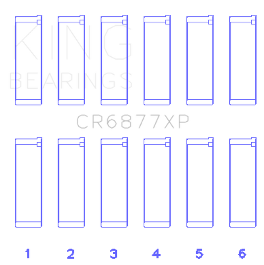 King BMW S54B32 (Size .026) Connecting Rod Bearings (Set of 6)