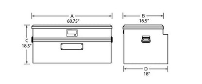 Tradesman Aluminum Flush Mount Truck Tool Box Full/Slim Line (60in.) - Black