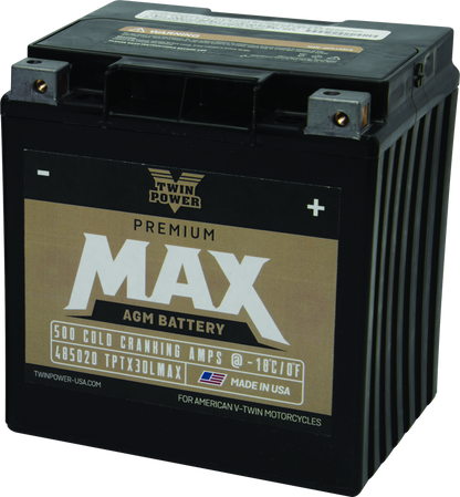 Twin Power GYZ-32HL Premium MAX Battery Replaces H-D 66010-97A Made in USA 500 CCA