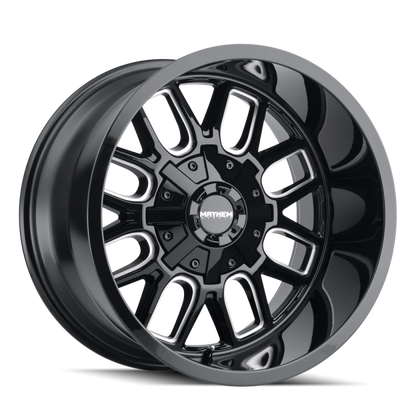 Mayhem 8107 Cogent 22x10 / 6x135 BP / -27mm Offset / 106mm Hub Black w/ Milled Spokes Wheel