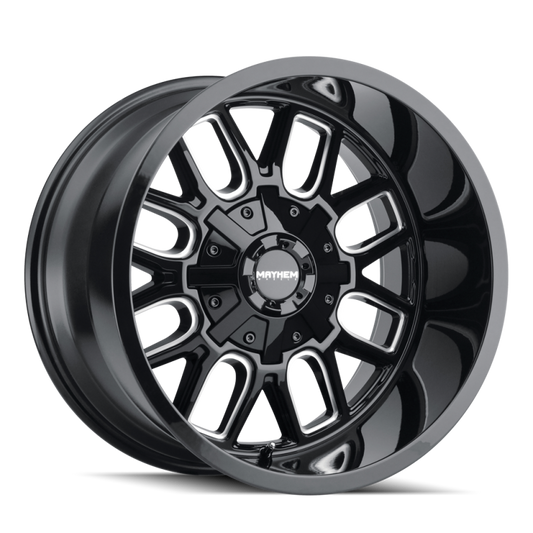 Mayhem 8107 Cogent 20x9 / 5x127 BP / 0mm Offset / 87.1mm Hub Black w/ Milled Spokes Wheel