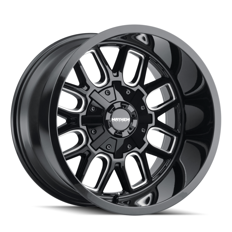 Mayhem 8107 Cogent 17x9 / 5x127 BP / -12mm Offset / 87.1mm Hub Black w/ Milled Spokes Wheel