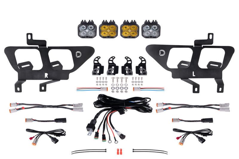 Diode Dynamics 21-22 Ford F-150 SS3 LED Fog Pocket Kit - Yellow Pro