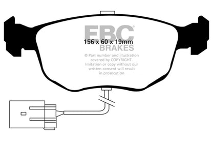 EBC 98-99 Ford Contour 2.5 SVT Redstuff Front Brake Pads