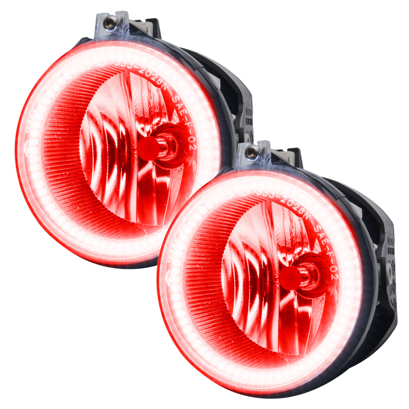 Oracle Dodge Challenger 08-14 LED Waterproof Fog Halo Kit - Red SEE WARRANTY