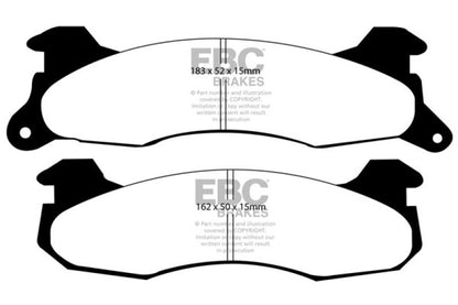 EBC 83-93 Ford Mustang 2.3 (Rear Rotors) Yellowstuff Rear Brake Pads