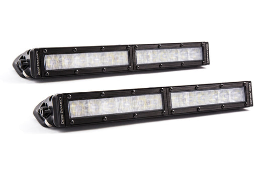 Diode Dynamics 12 In LED Light Bar Single Row Straight Clear Wide (Pair) Stage Series