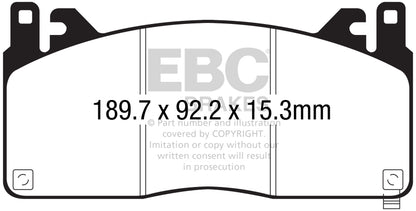 EBC 2015+ Ford Mustang (6th Gen) 5.2L (GT350) Shelby Redstuff Front Brake Pads