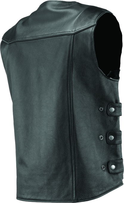 River Road Plains Leather Vest Black - Small