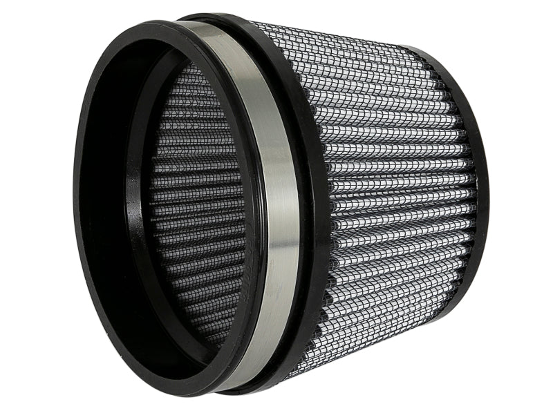 aFe MagnumFLOW Dry S Air Filter 5in. F x 5-3/4in. B x 4-1/2in. T (INV) x 3-1/2in. H - Precision R