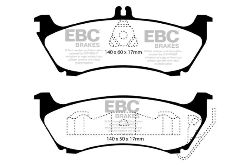 EBC 99-02 Mercedes-Benz M-Class (ML) ML320 3.2 Yellowstuff Rear Brake Pads