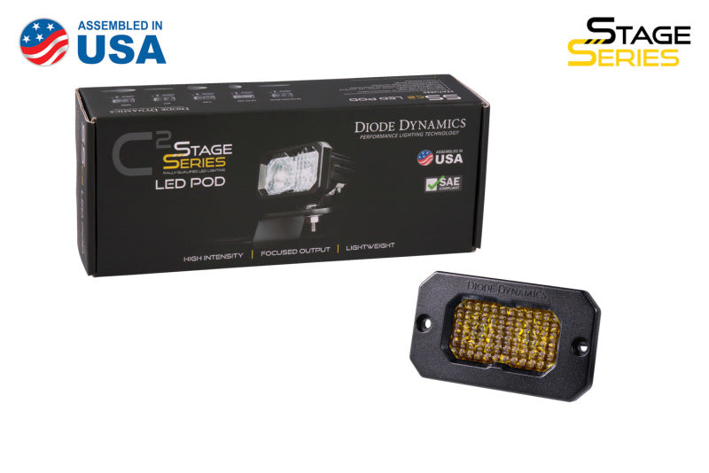 Diode Dynamics Stage Series 2 In LED Pod Sport - Yellow Fog Flush ABL Each