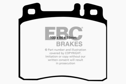 EBC 98-99 Mercedes-Benz CL500 5.0 Redstuff Front Brake Pads