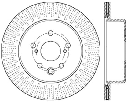 StopTech Lexus 13-15 GS350/14-15 IS350/13-15 GS350H/15 RC350 Left Rear Drilled Sport Brake Rotor