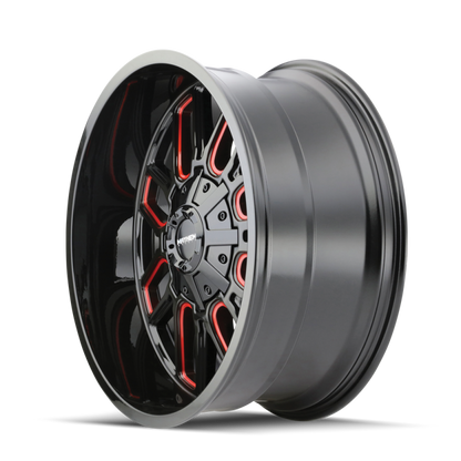 Mayhem 8107 Cogent 20x9 / 6x135 BP / 18mm Offset / 106mm Hub Black w/ Prism Red Wheel