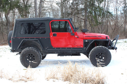 Fishbone Offroad 97-06 Jeep Wrangler Steel Tube Fender Front/Rear - Blk Txtred Pwdercoat (Set Of 4)