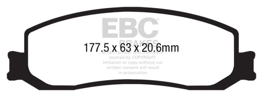 EBC 12 Ford F250 (inc Super Duty) 6.2 (2WD) Greenstuff Front Brake Pads