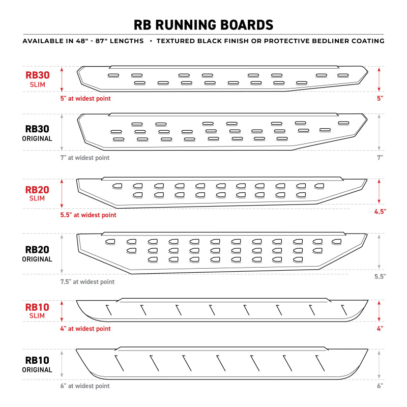 Go Rhino RB10 Running Boards - Tex Black - 73in