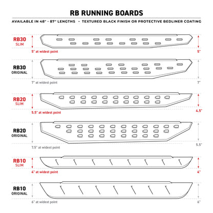 Go Rhino RB10 Running Boards - Tex Black - 73in