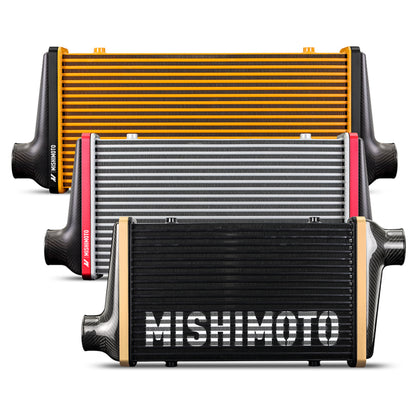 Mishimoto Universal Carbon Fiber Intercooler - Gloss Tanks - 600mm Gold Core - S-Flow - G V-Band