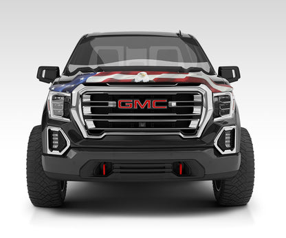 Stampede 19-23 GMC Sierra 1500 Vigilante Premium Hood Protector - Flag