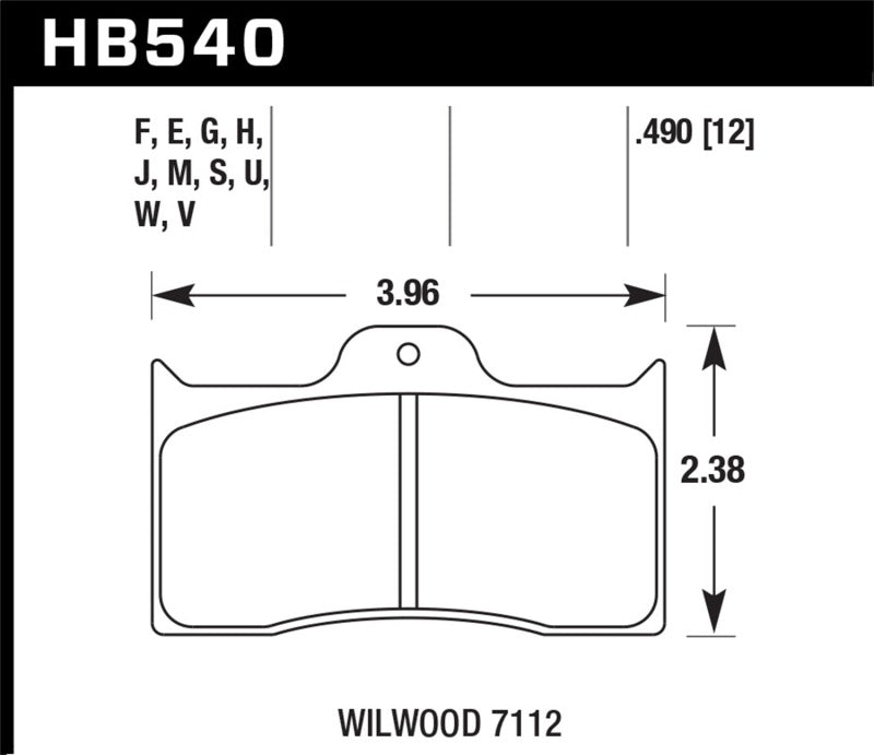 Hawk Wilwood 7112 ER-1 Motorsports Brake Pad Set