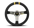Momo MODDRIFT Steering Wheel 330 mm - Black Suede/Anthracite Spokes/2 Stripes