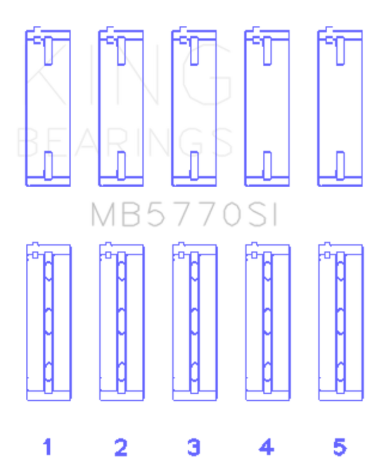 King Engine Bearings Nissan Vk45Dd/E/Vk50Ve/Vk56DE/Vd (Size +0.50mm) Main Bearing Set