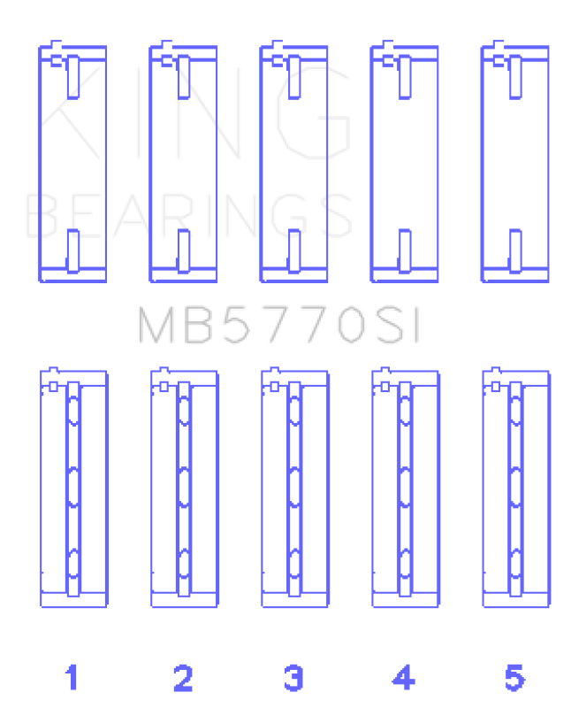 King Engine Bearings Nissan Vk45Dd/E/Vk50Ve/Vk56DE/Vd (Size +0.75mm) Main Bearing Set