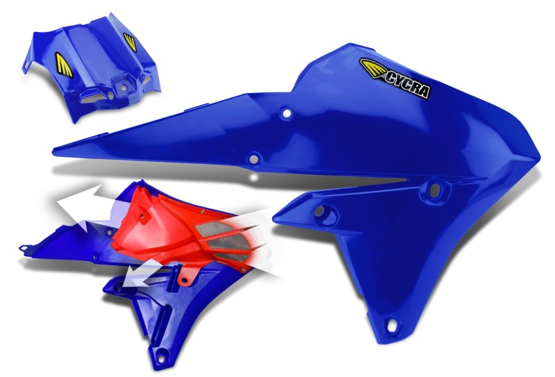 Cycra 15-19 Yamaha WR250F Powerflow Radiator Shrouds - OEM Blue