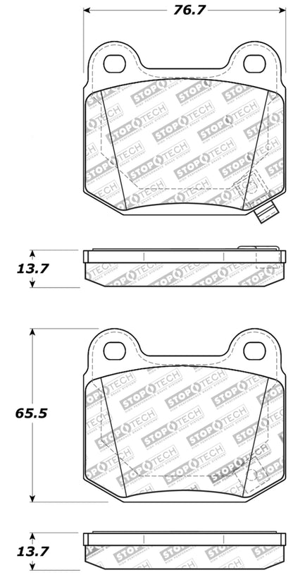 StopTech Performance ST-22 2-Piston Rear Caliper Brake Pads