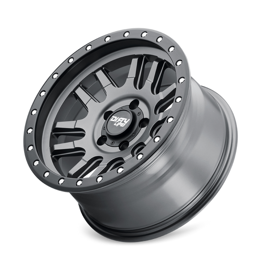 Dirty Life 9309 Canyon Pro 17x9/5x127 BP/-38mm Offset/71.5mm Hub Satin Graphite Wheel - Beadlock