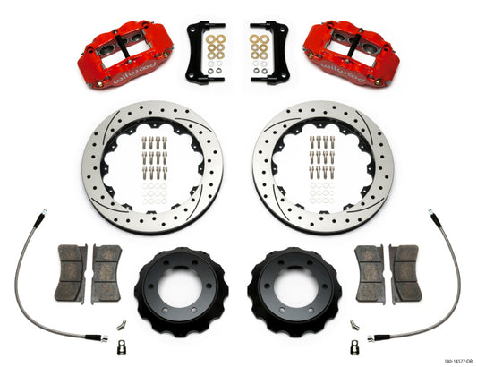 Wilwood Narrow Superlite Red 6R Front Kit 12.88in Drilled Rotor w/ Lines 05-15 Toyota Tacoma