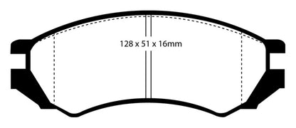 EBC 91-93 Nissan NX 2.0 (ABS) Redstuff Front Brake Pads