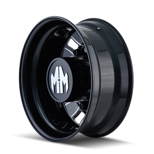 Mayhem 8180 BigRig 24.5x8.25/10x285.75 BP/168mm Offset/220.1mm Hub Rear Black w/ Milled Spokes Wheel