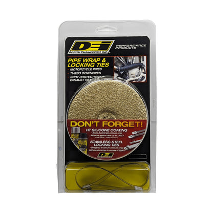 DEI Exhaust Wrap Kit - Pipe Wrap and Locking Tie - Tan