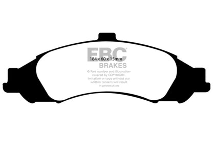 EBC 03-04 Pontiac GTO 5.7 (Solid Rear Rotors) Yellowstuff Front Brake Pads