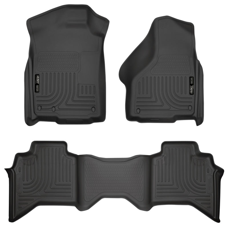 Husky Liners 03-08 Dodge Ram 1500/2500/3500 Quad Cab WeatherBeater Combo Black Floor Liners