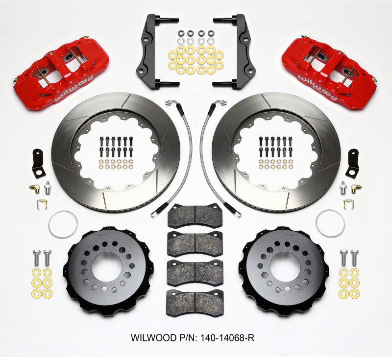 Wilwood AERO4 Rear Kit 14.25in Red 2014-Up Challenger w/Lines