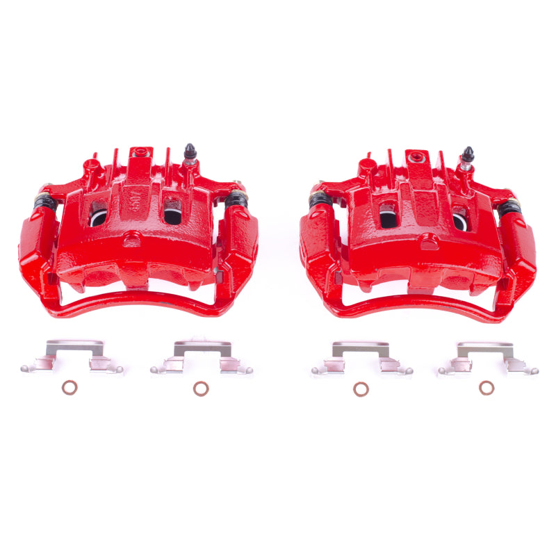 Power Stop 2000 Ford Excursion Rear Red Calipers w/Brackets - Pair